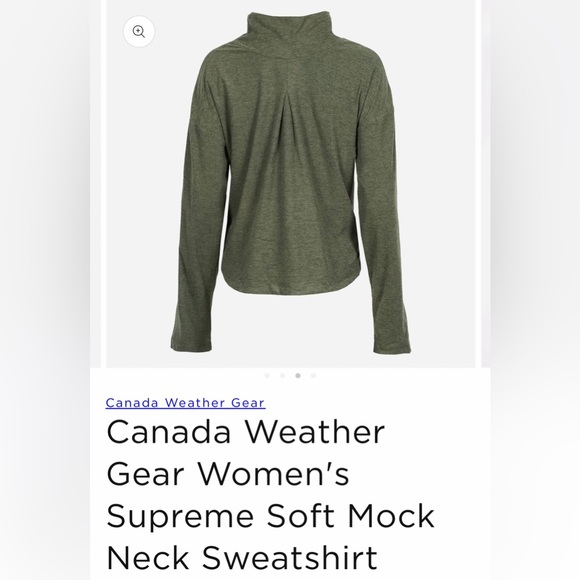 Canada Weather Gear Women's Supreme Soft Mock Neck Sweatshirt. Large-tie bottom - Picture 3 of 5